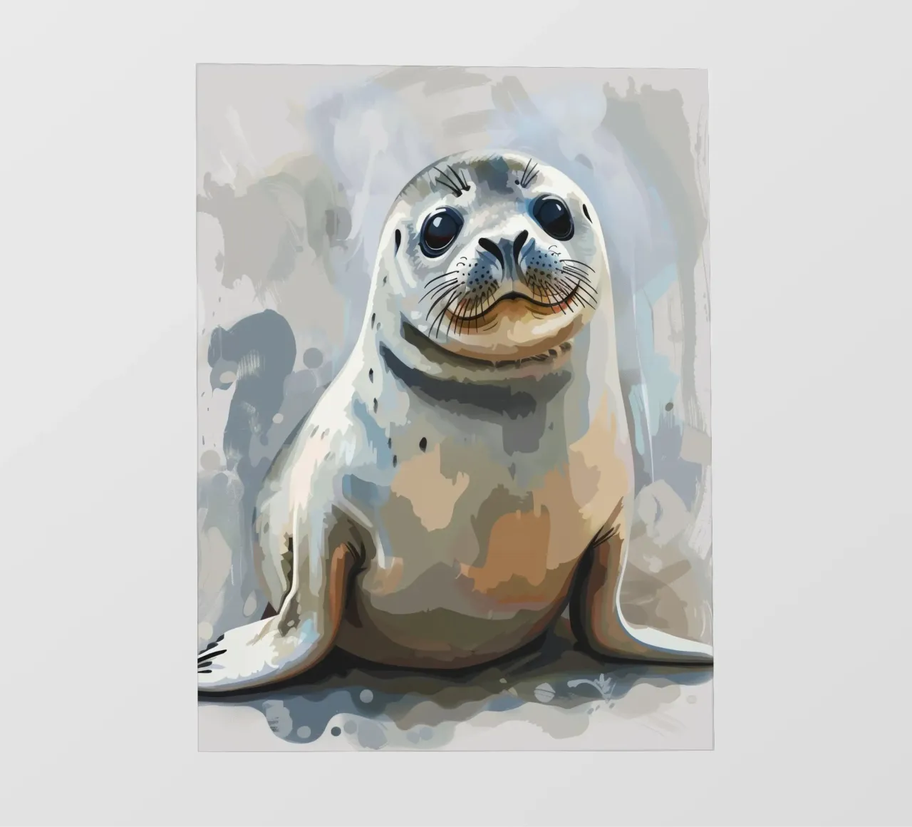 Seal resting on the shore with soft textures and neutral art pvc cover by DesignDoodle