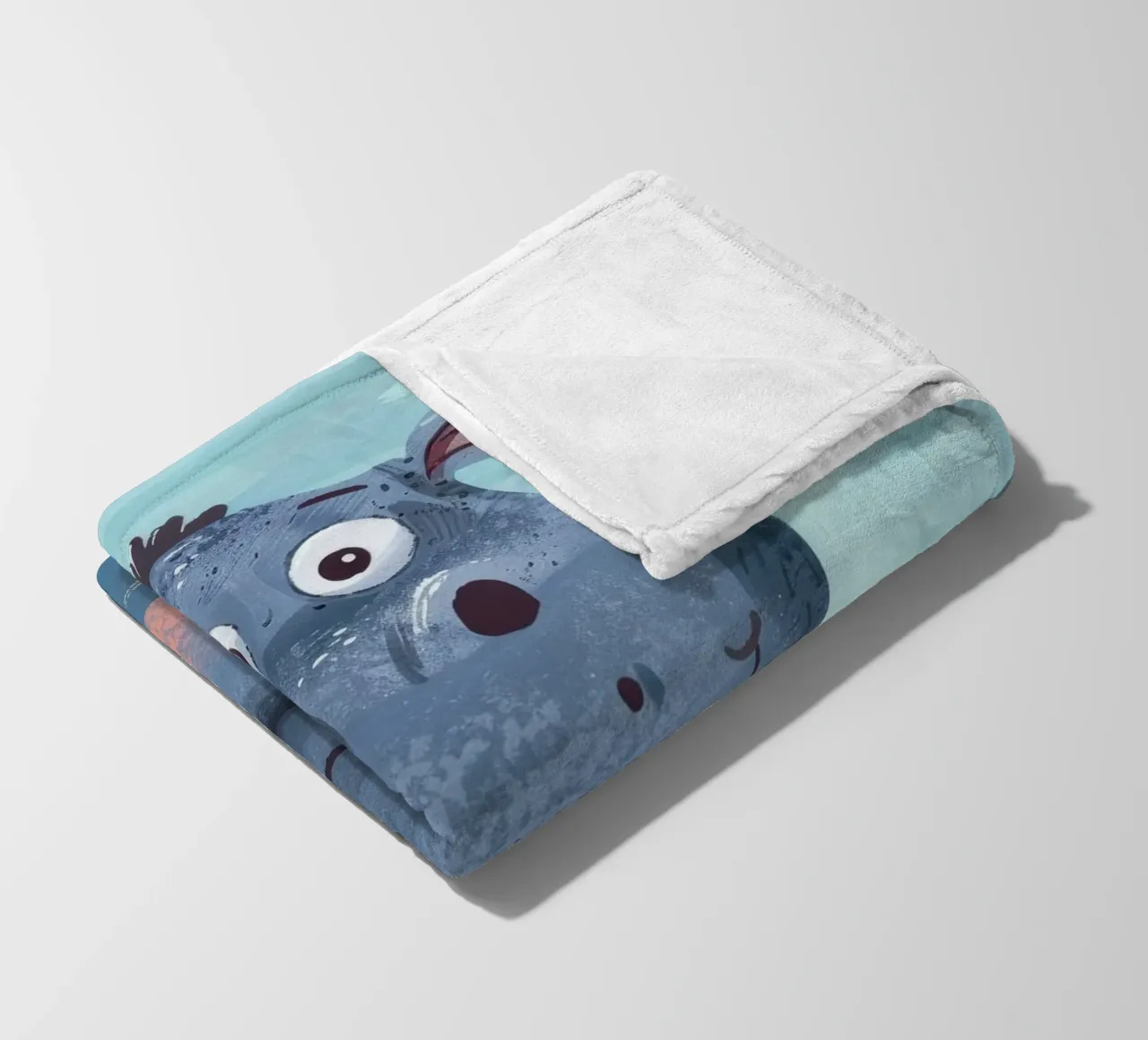 Ippopotamo felice che si gode un momento di gioco nell'acqua limpida coperta in pile da DesignDoodle
