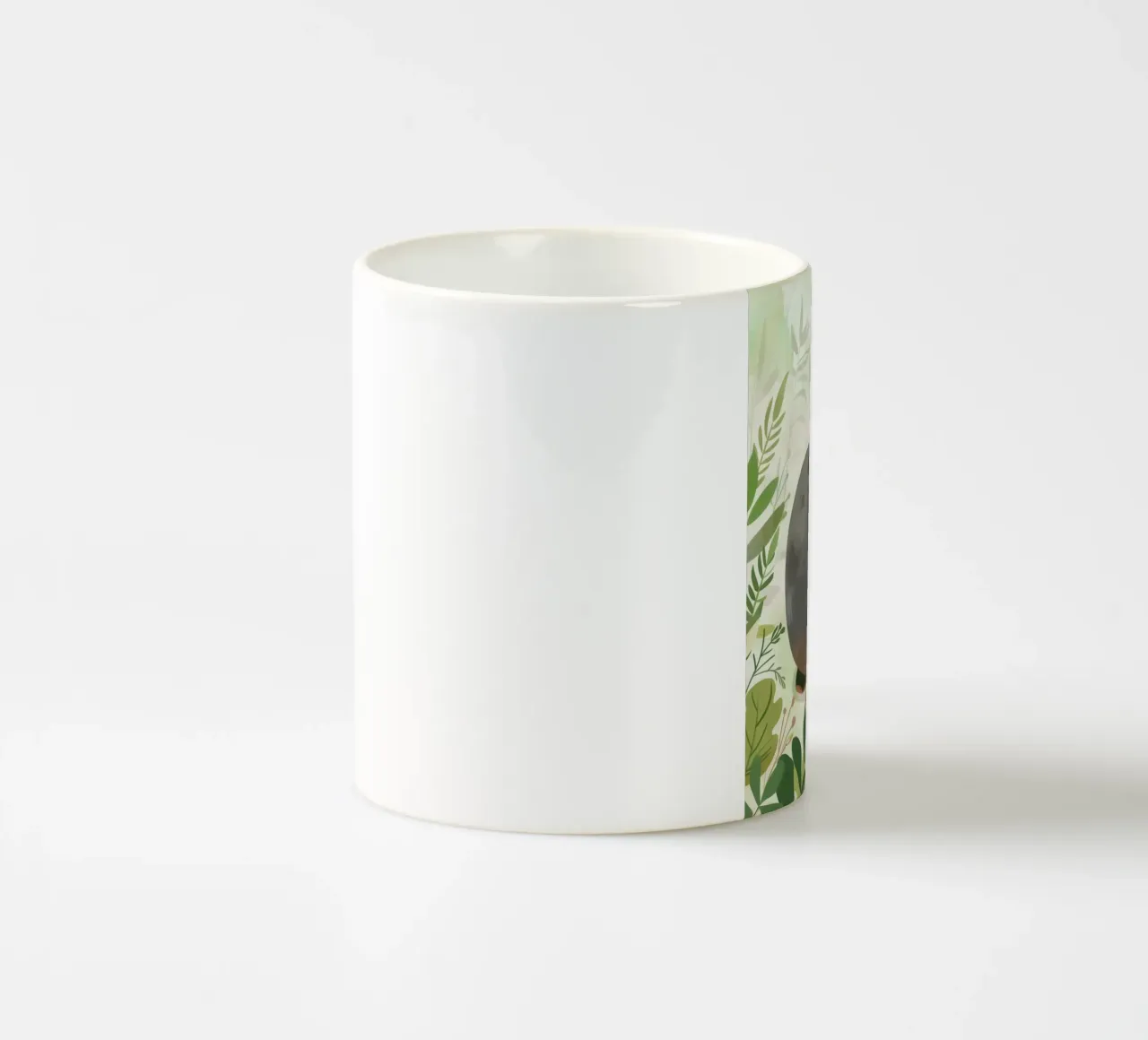 Allegro ippopotamo animato circondato da foglie tazza in ceramica da DesignDoodle