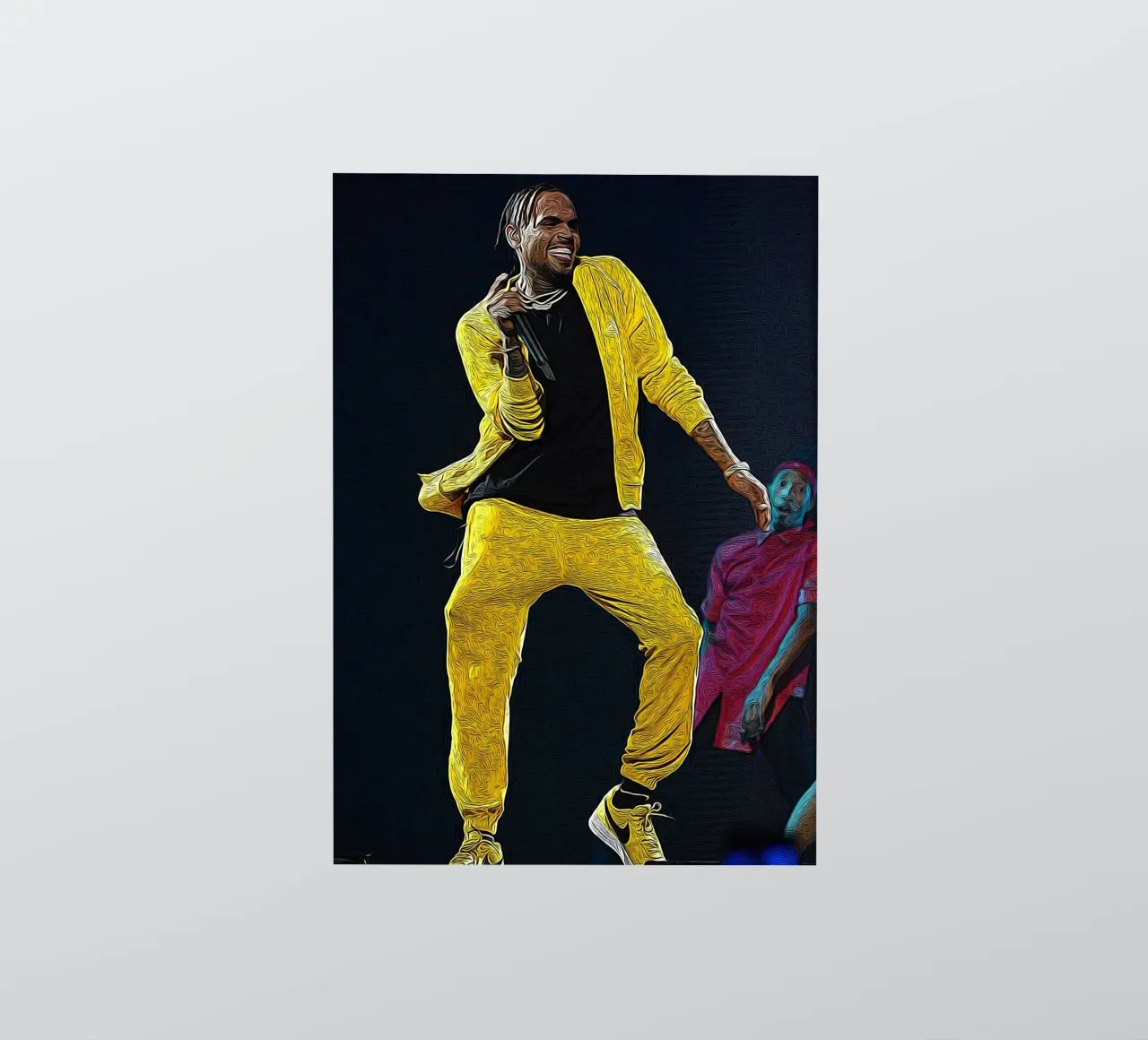 Chris Brown Goldene Rille in Bewegung Sticker von singpentinksale