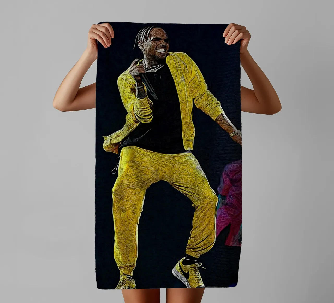 Chris Brown Golden Groove in Motion asciugamano da bagno da singpentinksale