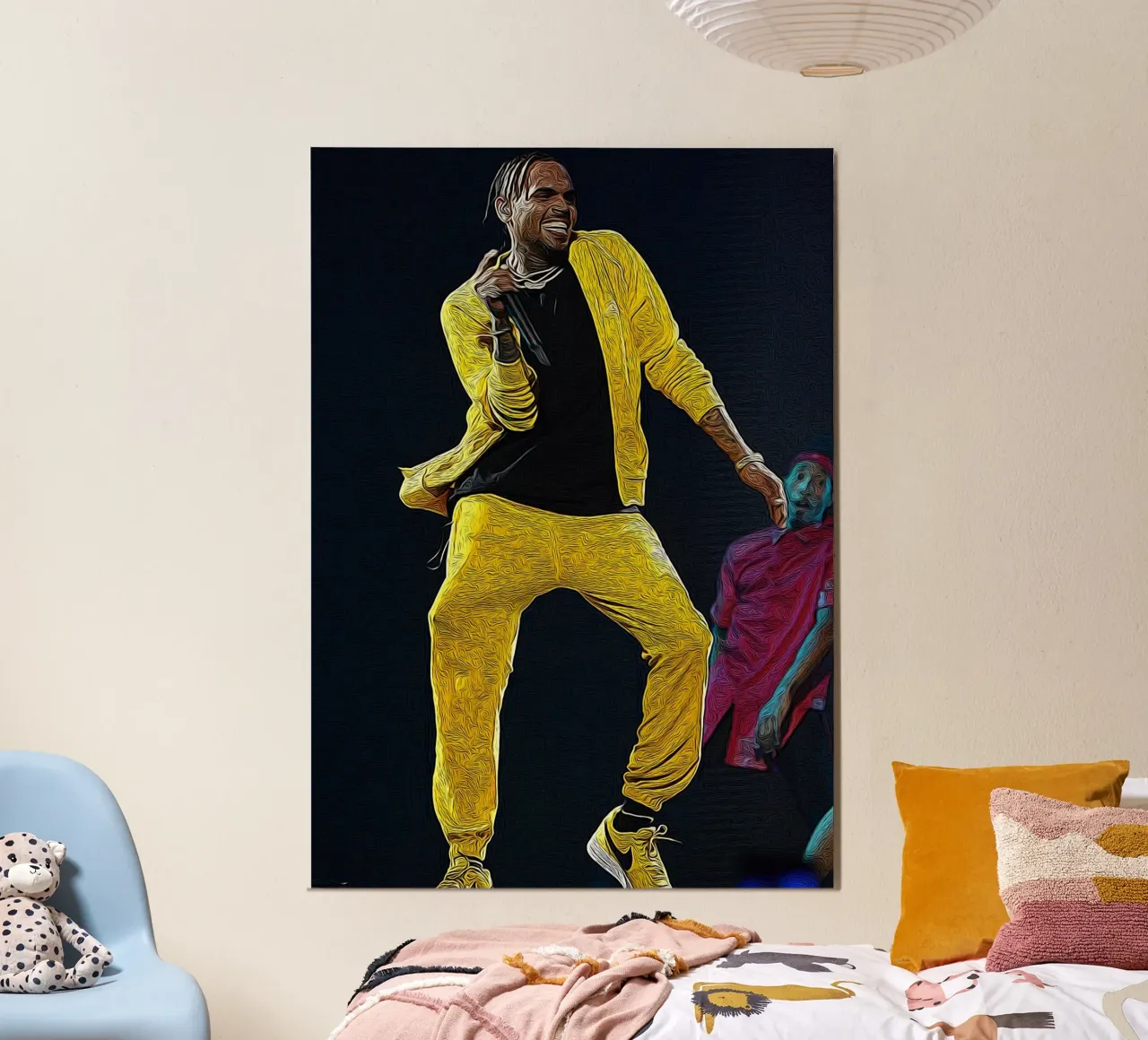 Chris Brown Golden Groove in Motion alluminio dibond da singpentinksale
