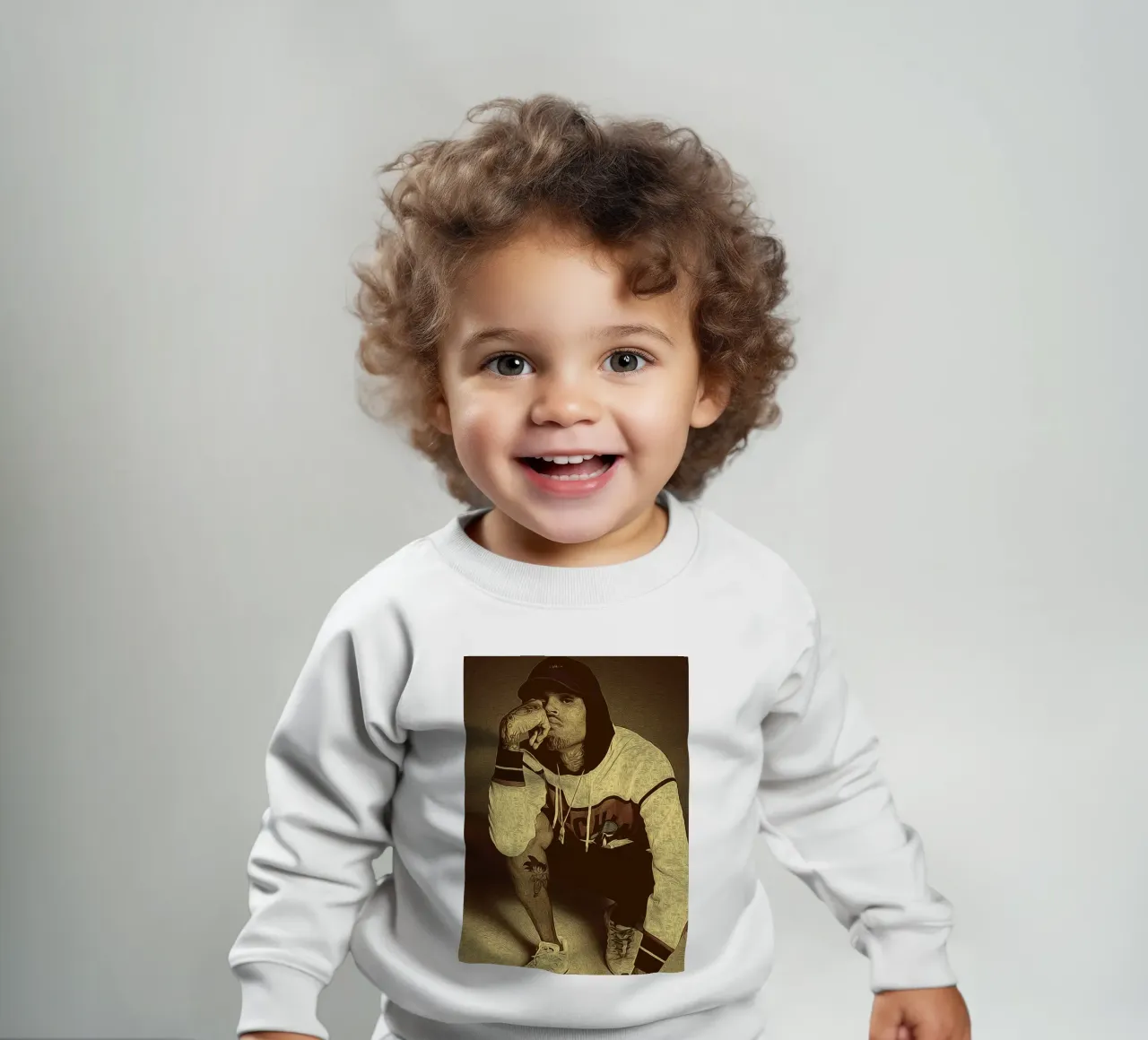 Ritratto retrò Chris Brown felpa neonato da singpentinksale