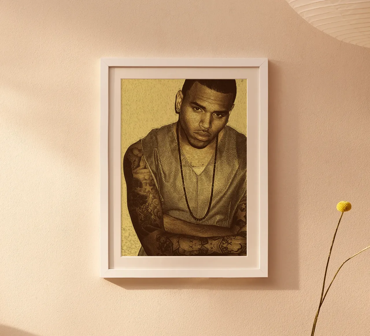 Chris Brown elegante e stoico retrò carta hahnemühle da singpentinksale