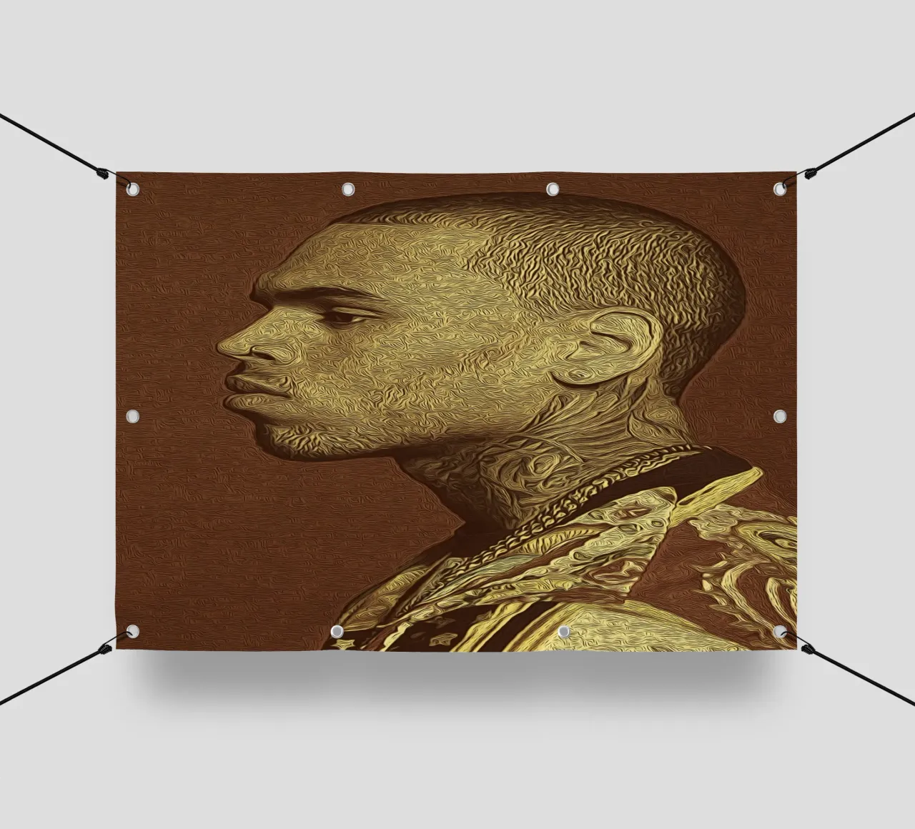 iconico Chris Brown telo in pvc da singpentinksale