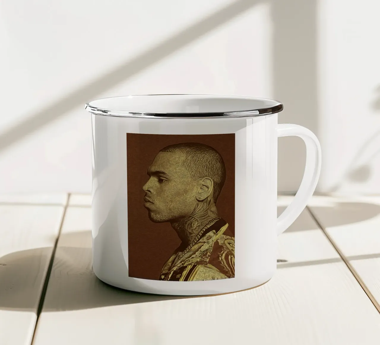 iconico Chris Brown tazza in smalto da singpentinksale