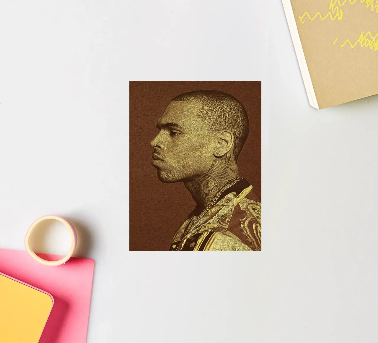 ikonischer Chris Brown Sticker von singpentinksale