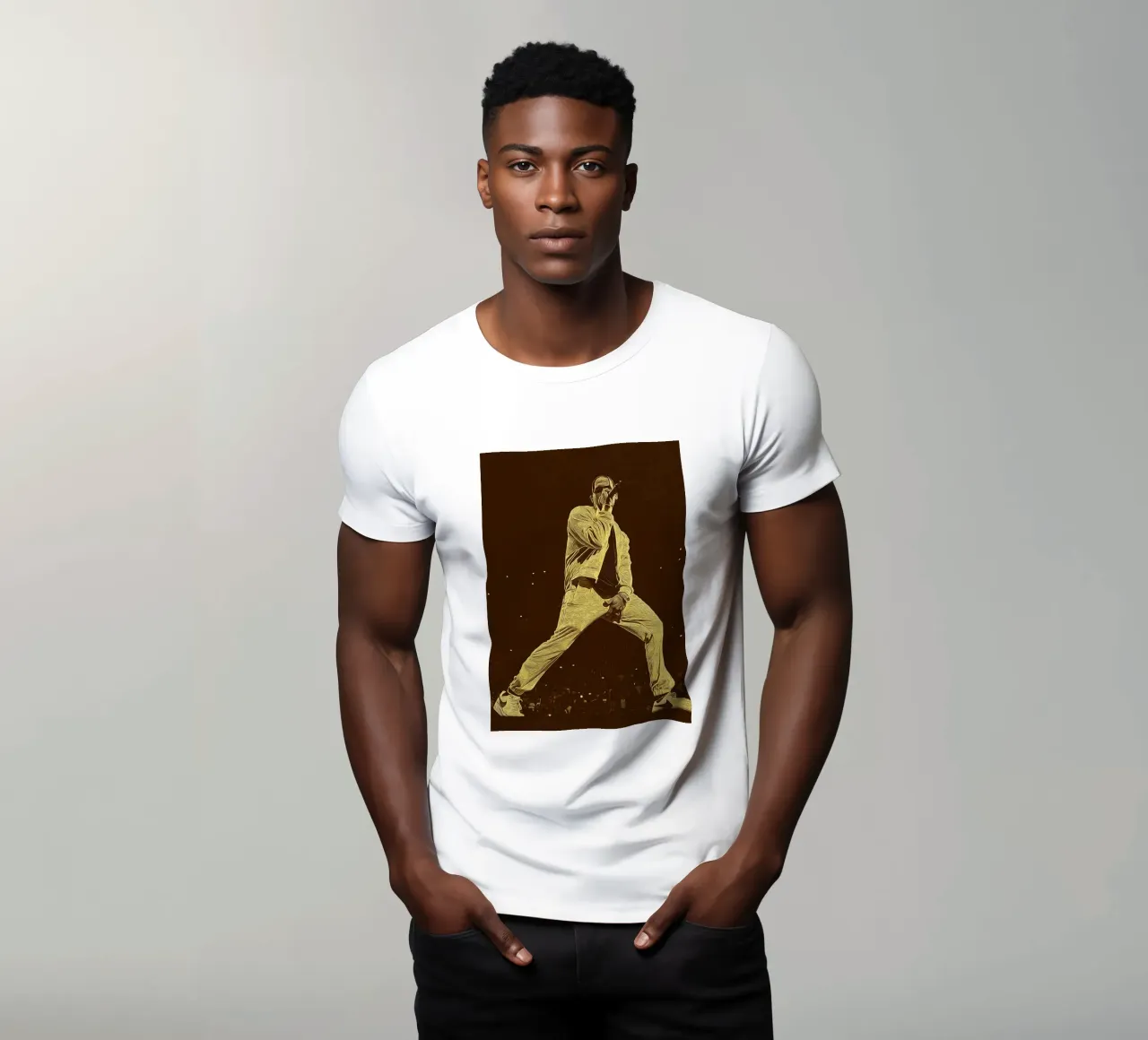 Chris Brown in un'esplosione di emozioni sul palcoscenico t-shirt da singpentinksale