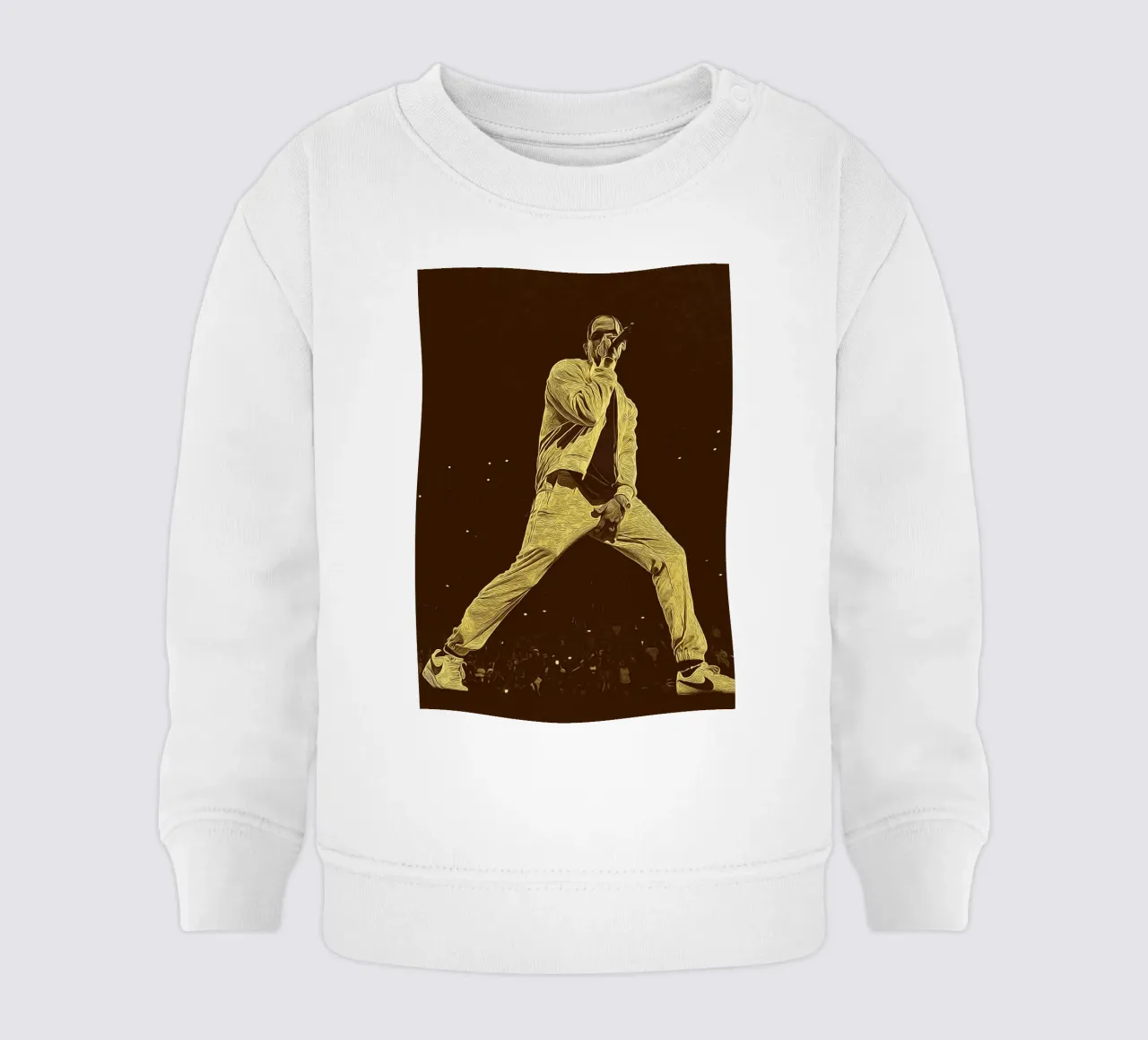 Chris Brown in un'esplosione di emozioni sul palcoscenico felpa neonato da singpentinksale