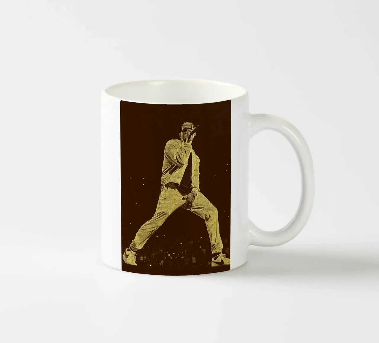 Chris Brown in un'esplosione di emozioni sul palcoscenico tazza in ceramica da singpentinksale