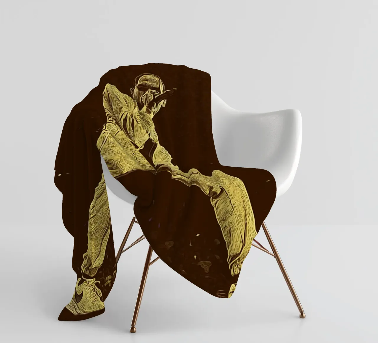 Chris Brown in un'esplosione di emozioni sul palcoscenico coperta in pile da singpentinksale