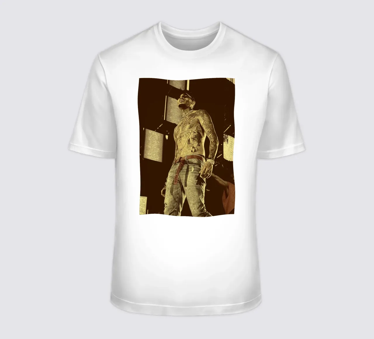 Chris Brown sul palco t-shirt da singpentinksale