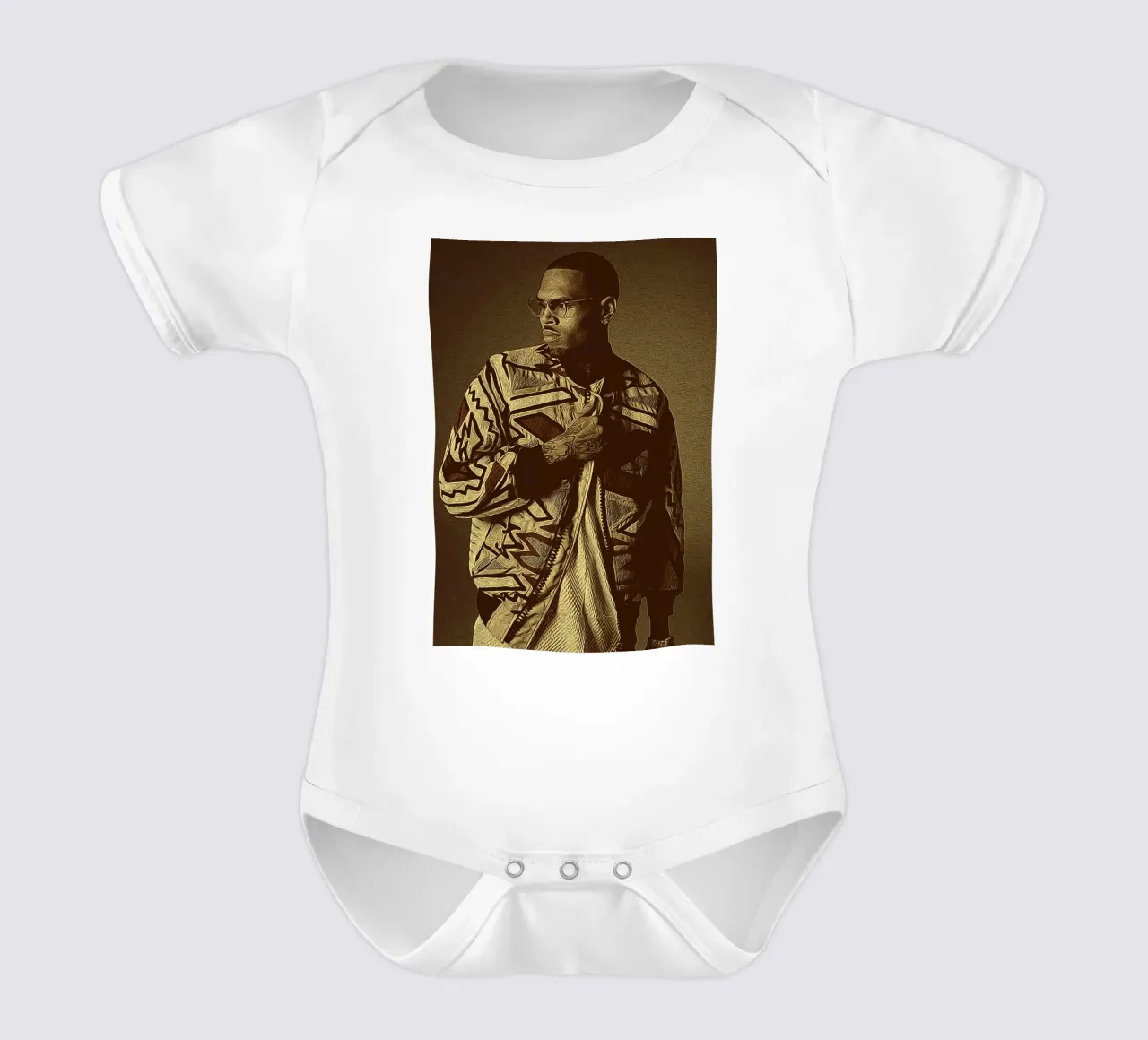 Chris Brown icona della moda body neonato maniche corte da singpentinksale