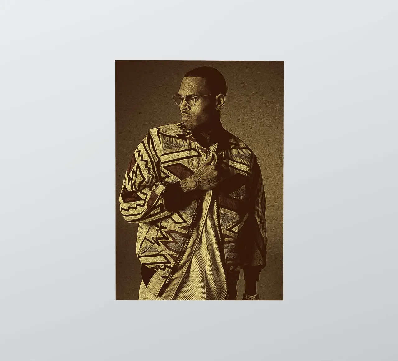 Chris Brown icono de la moda pegatina de singpentinksale