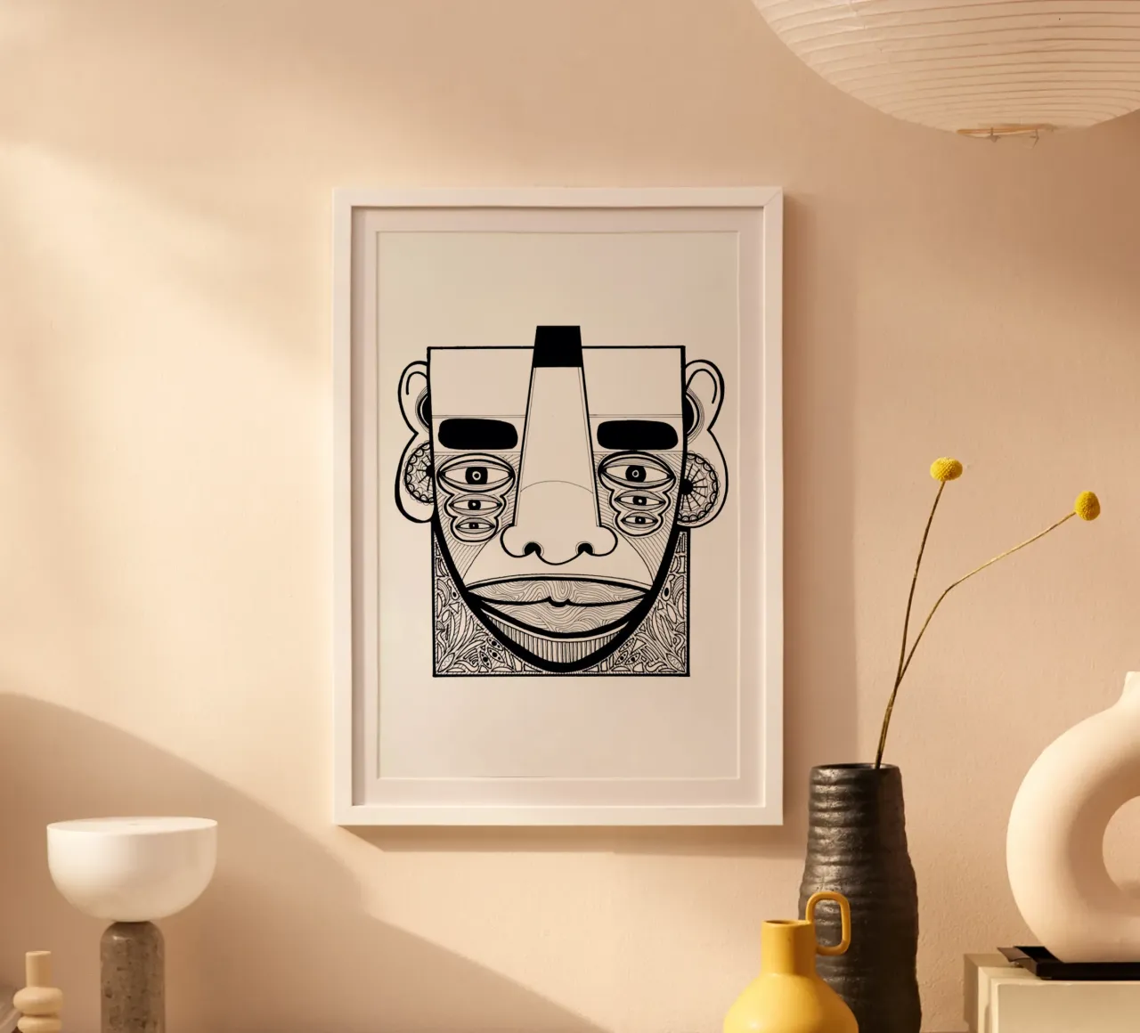 mask 1 poster con telaio in legno da Studio Teer