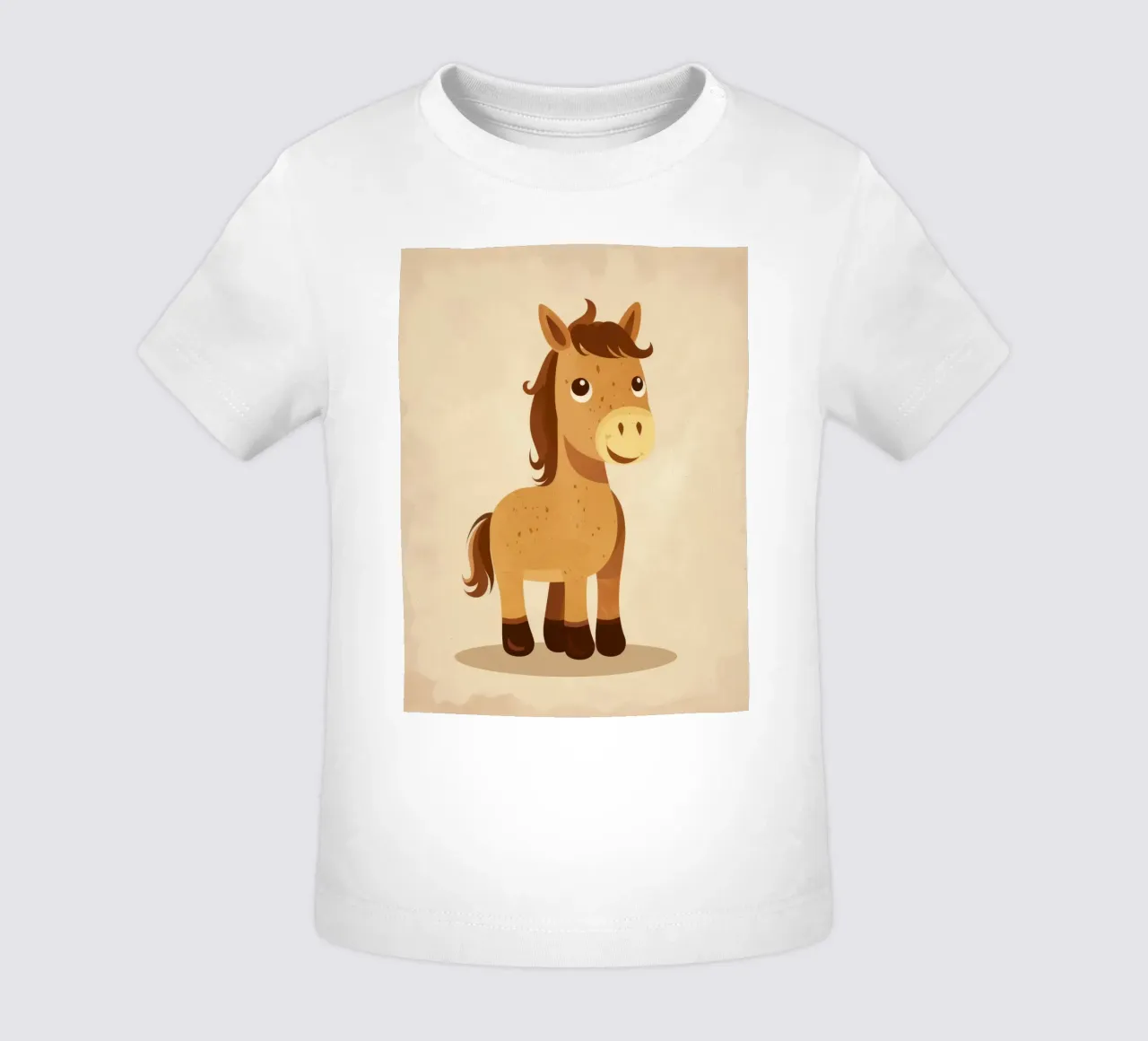 Simpatico cavallo dei cartoni animati con una faccia amichevole in piedi maglietta neonato da DesignDoodle