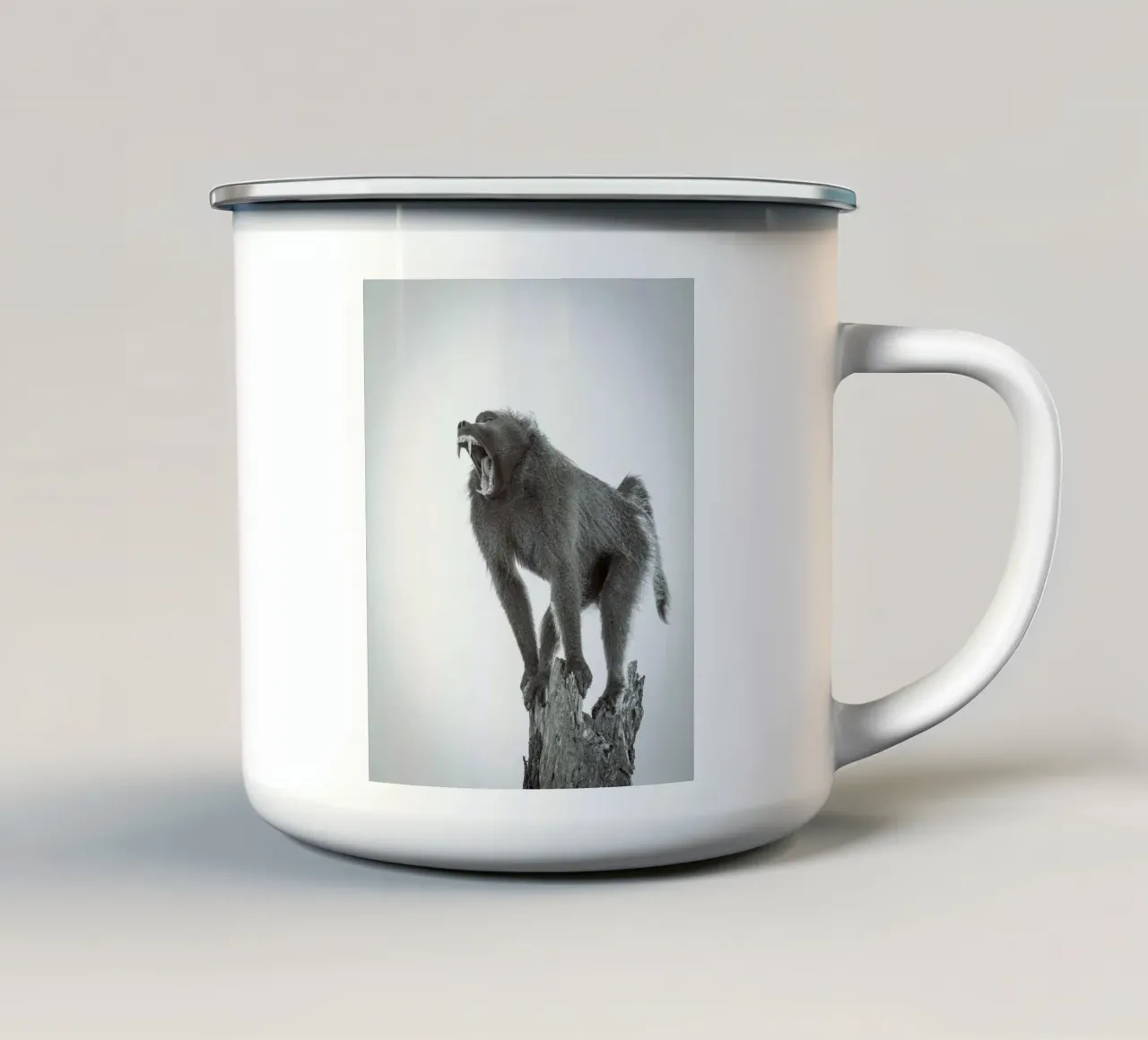 Maschio di babbuino tazza in smalto da Tom's Wildlife
