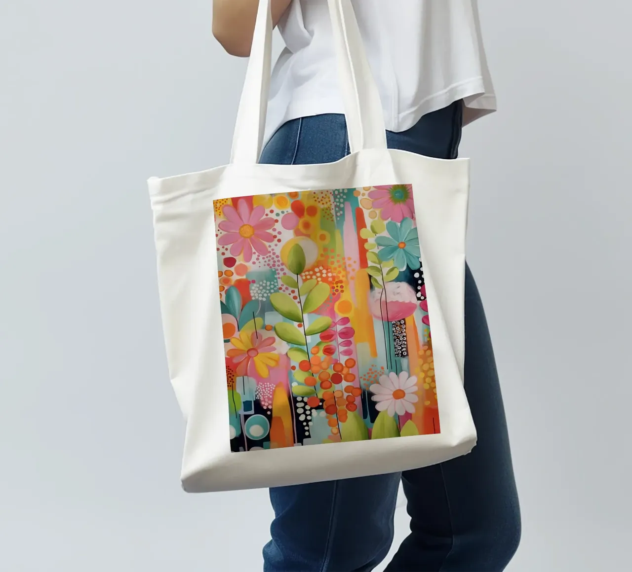 Fiori colorati borsa in juta da Pictura