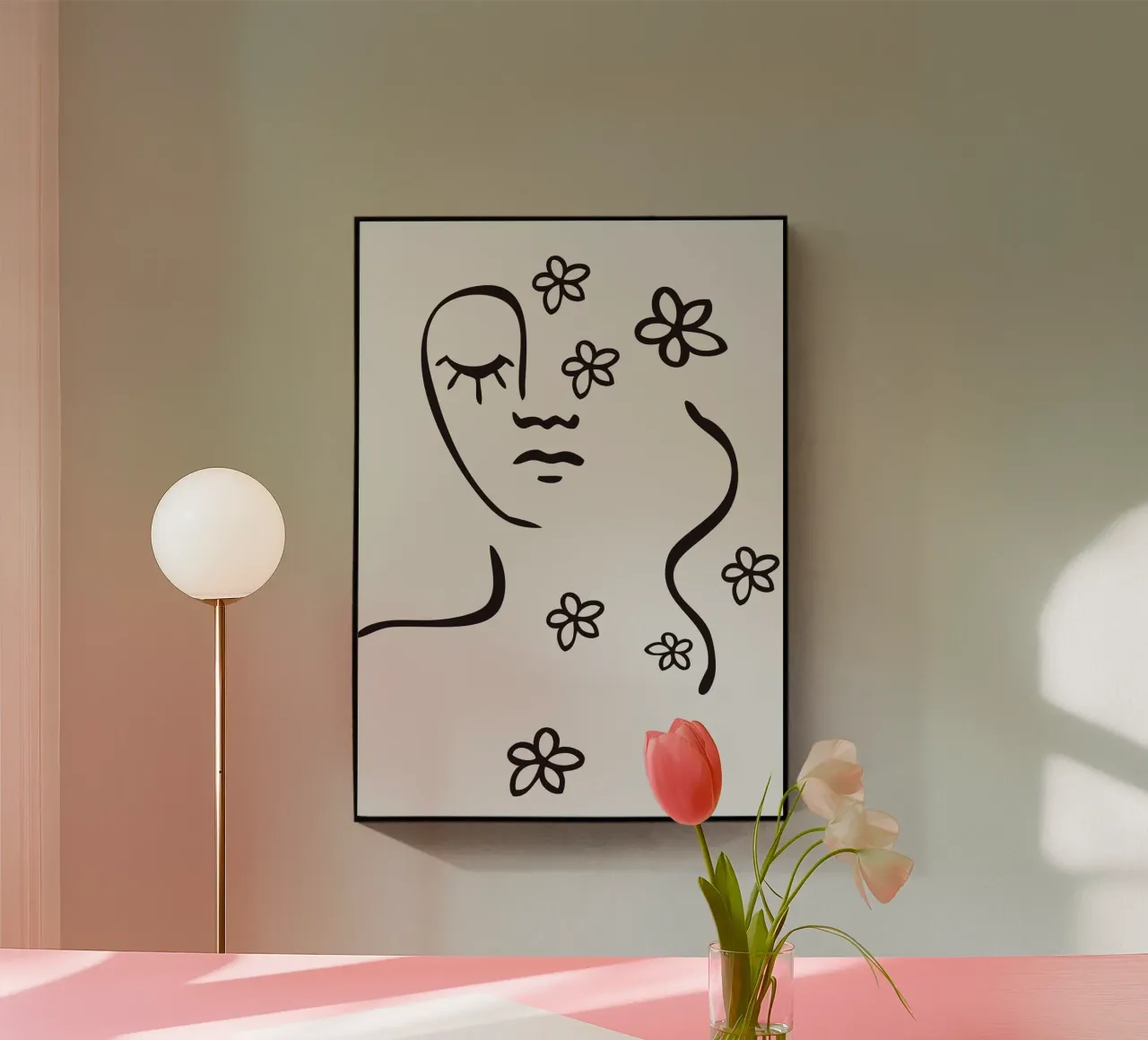 abstract flower face plexiglass da vintageshop