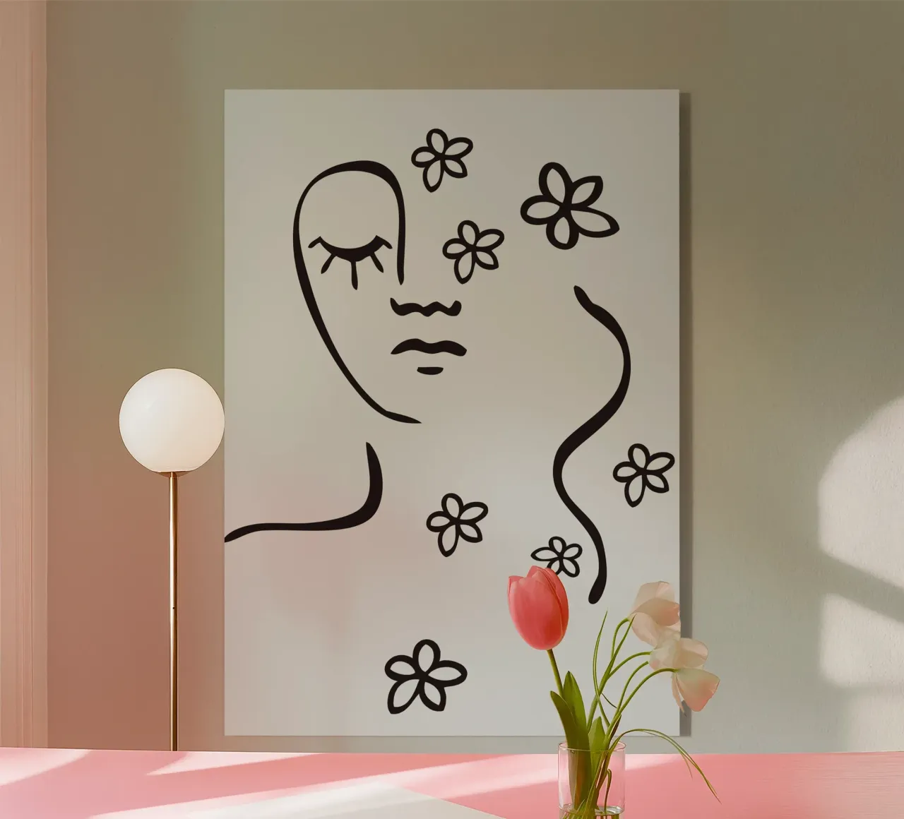 abstract flower face plexiglass da vintageshop