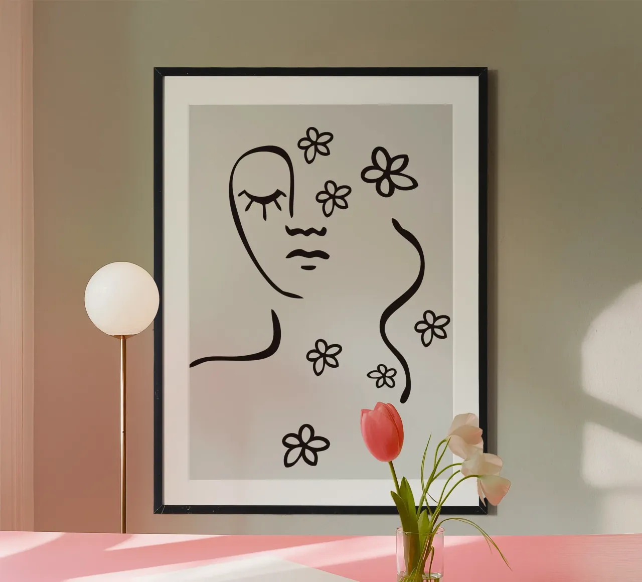 abstract flower face carta hahnemühle da vintageshop