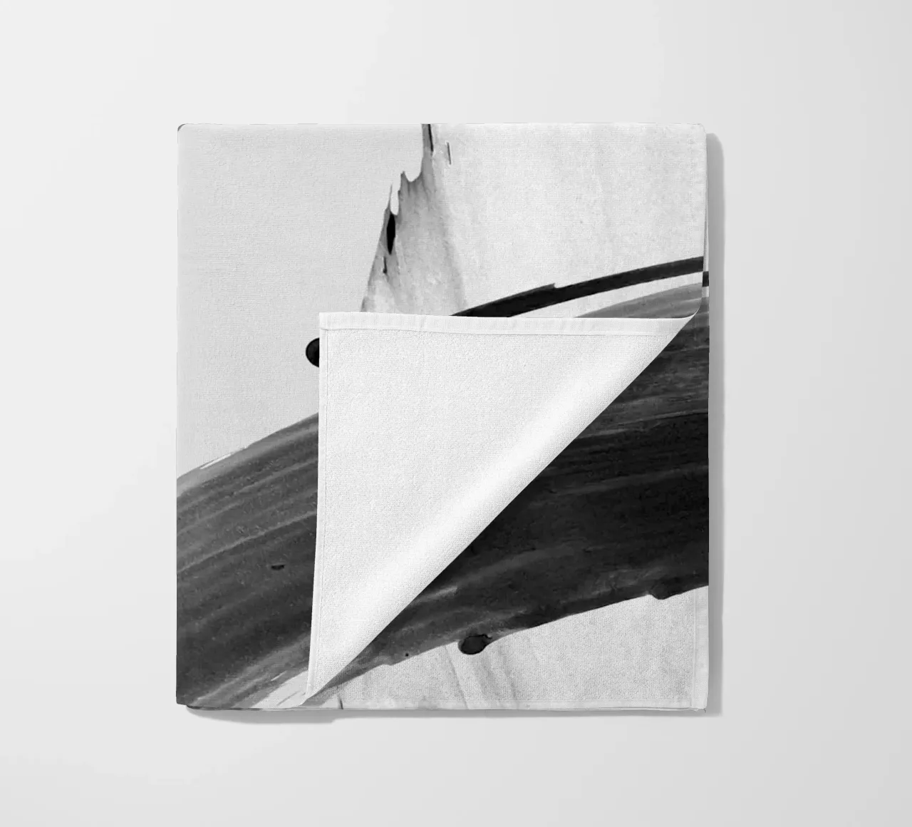 black abstract brushstroke telo mare da vintageshop