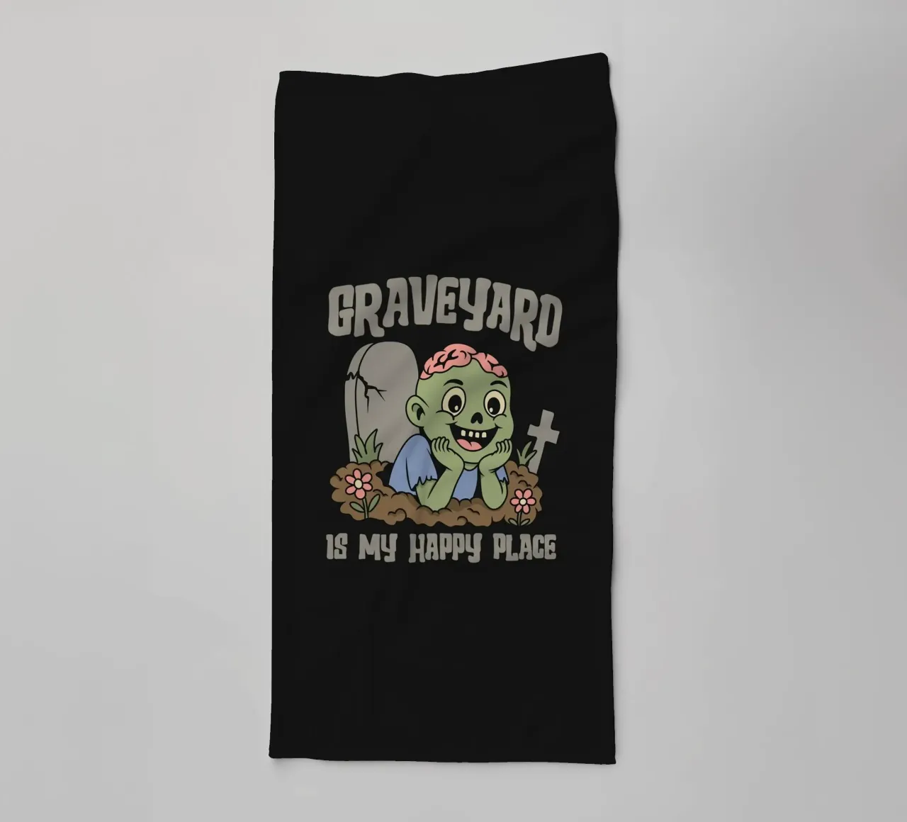 Graveyard is my happy place towel by Loobs