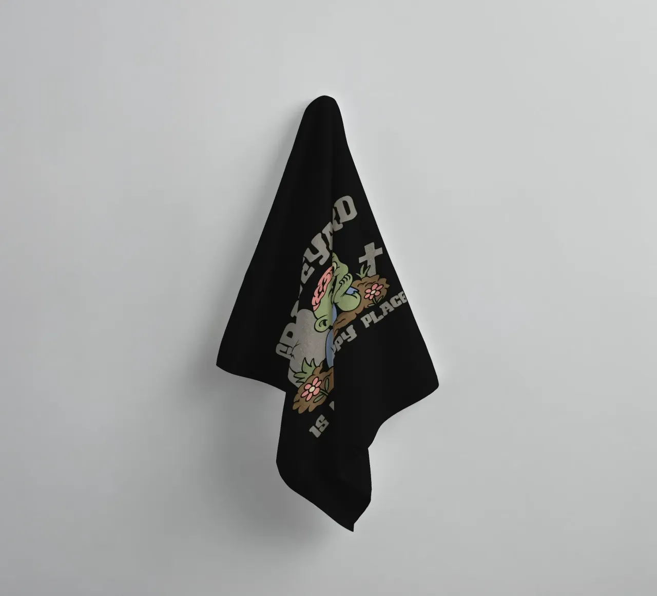 Graveyard is my happy place towel by Loobs
