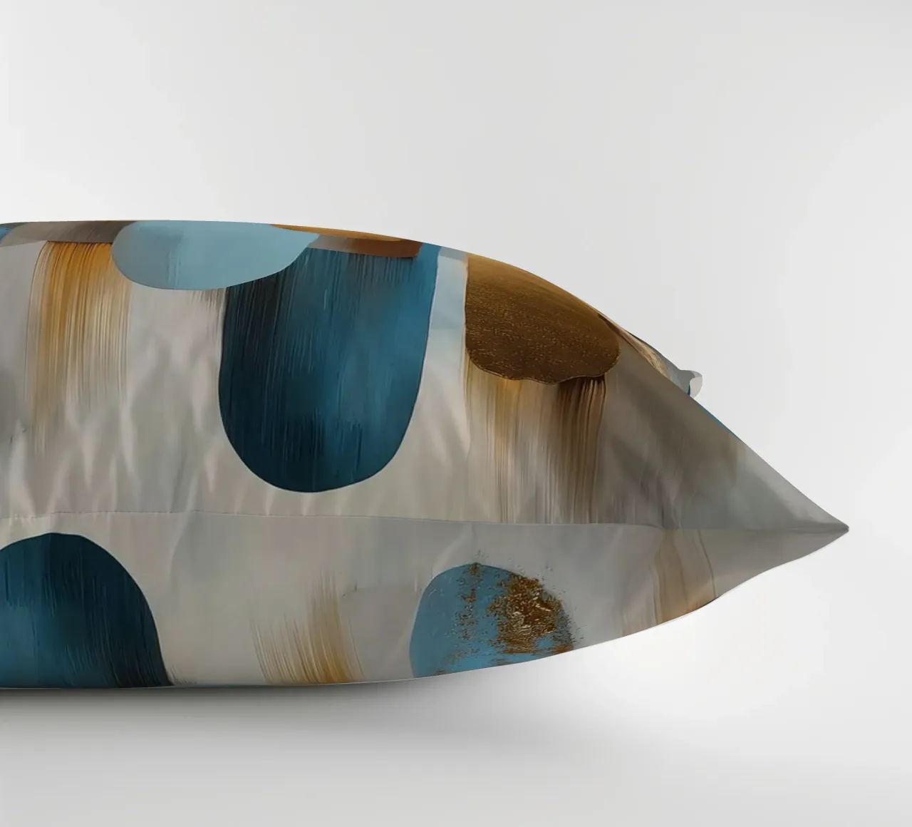 Forme astratte con blu e oro cuscino da Pictura
