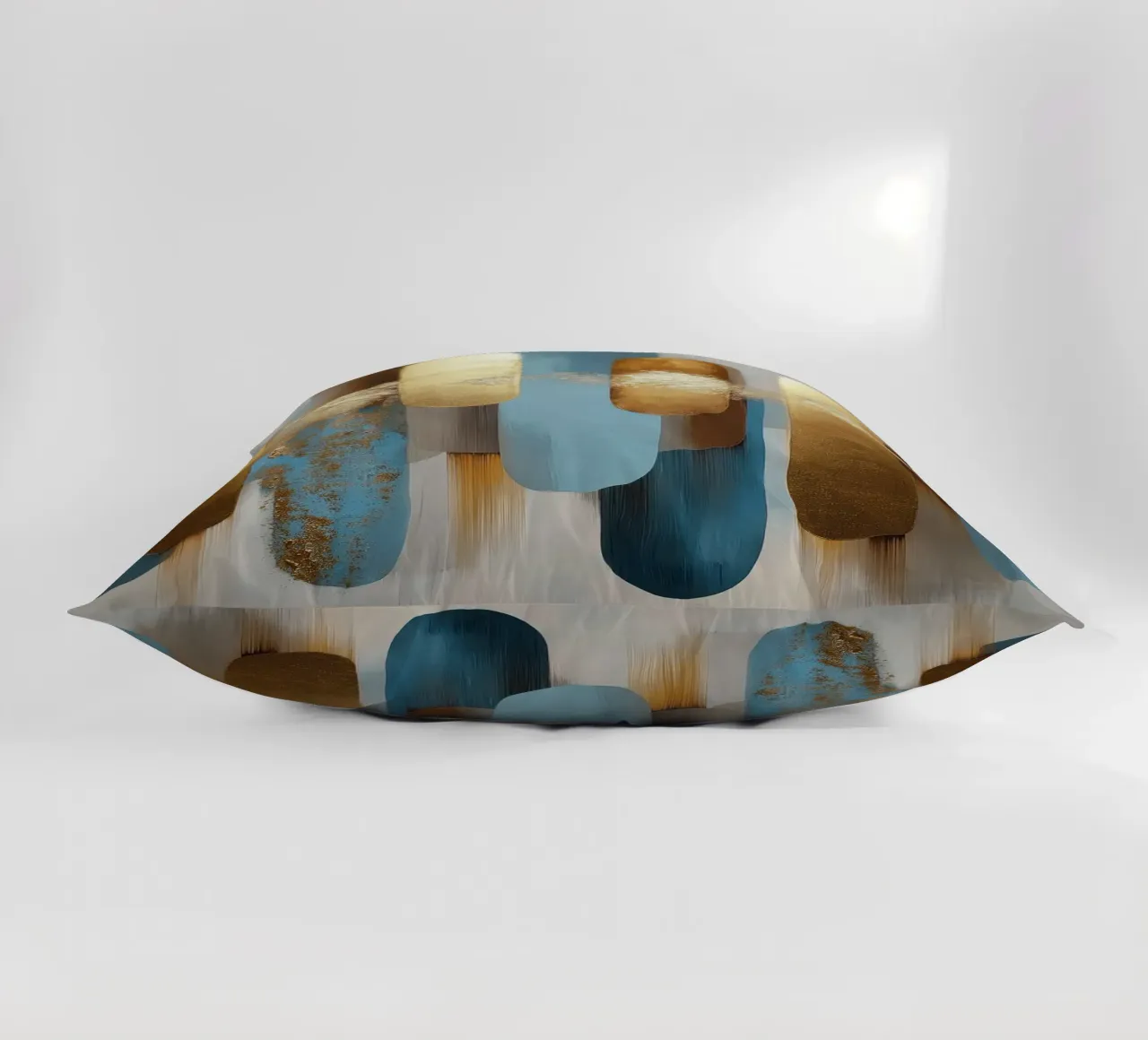 Forme astratte con blu e oro cuscino da Pictura