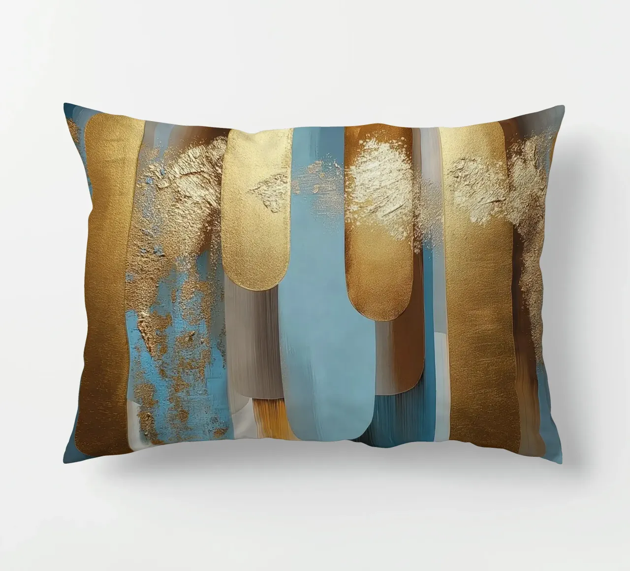 Forme astratte con blu e oro cuscino da Pictura