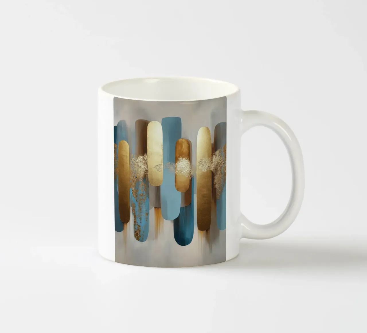 Forme astratte con blu e oro tazza in ceramica da Pictura