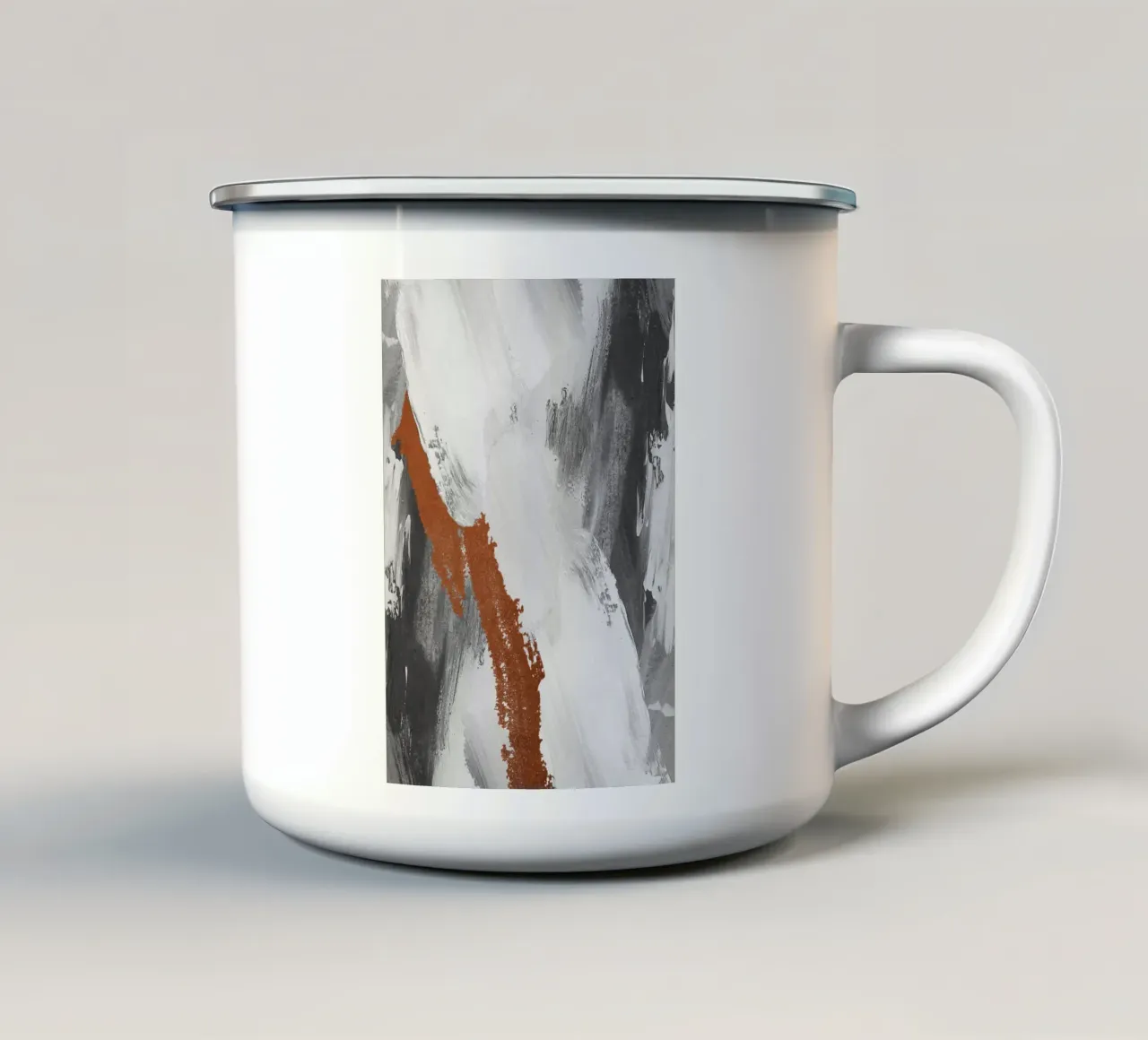Modern abstract art with brushstrokes emaille mok van vintageshop
