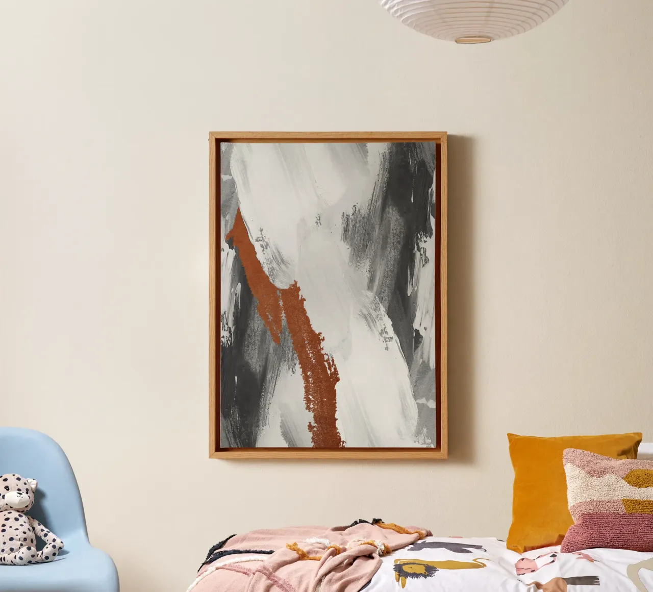 Modern abstract art with brushstrokes tela da vintageshop