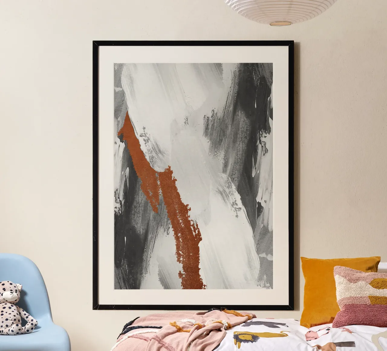Modern abstract art with brushstrokes carta hahnemühle da vintageshop