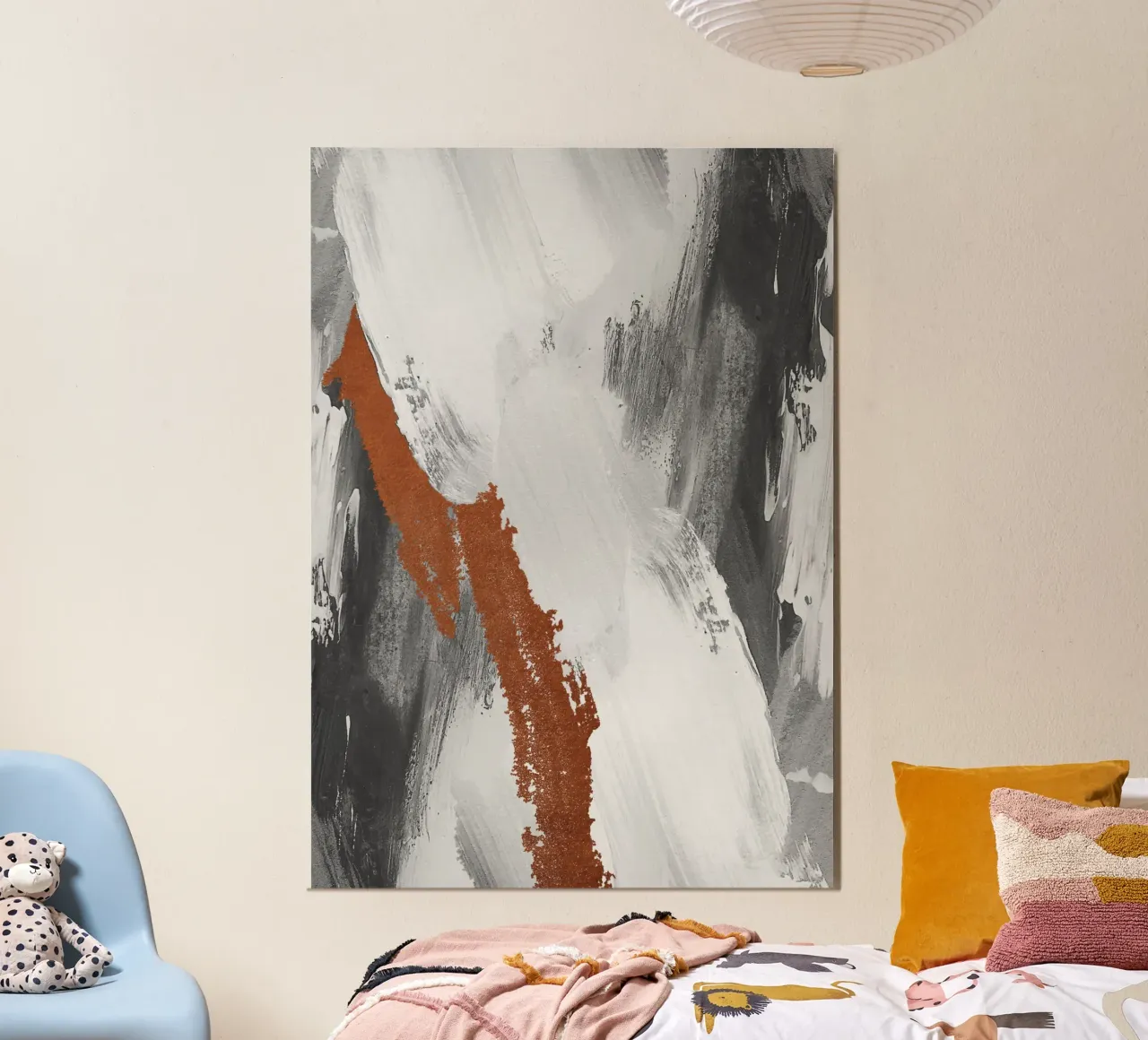 Modern abstract art with brushstrokes carta hahnemühle da vintageshop