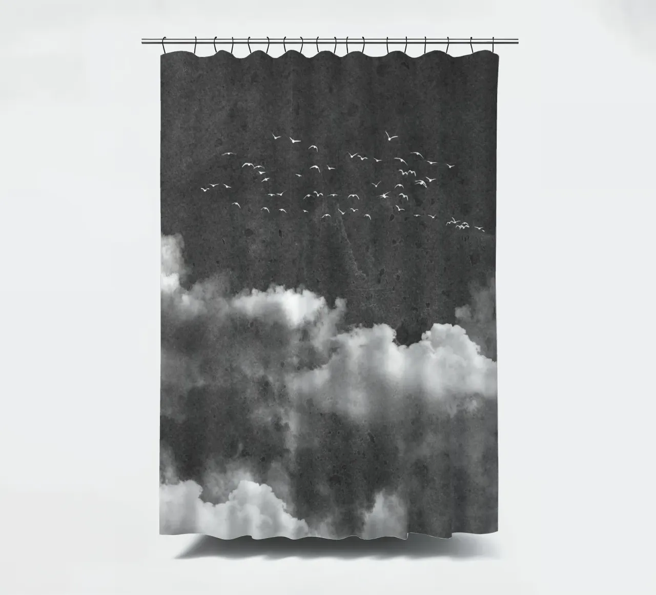 modern abstract art dark sky cortina de baño de vintageshop