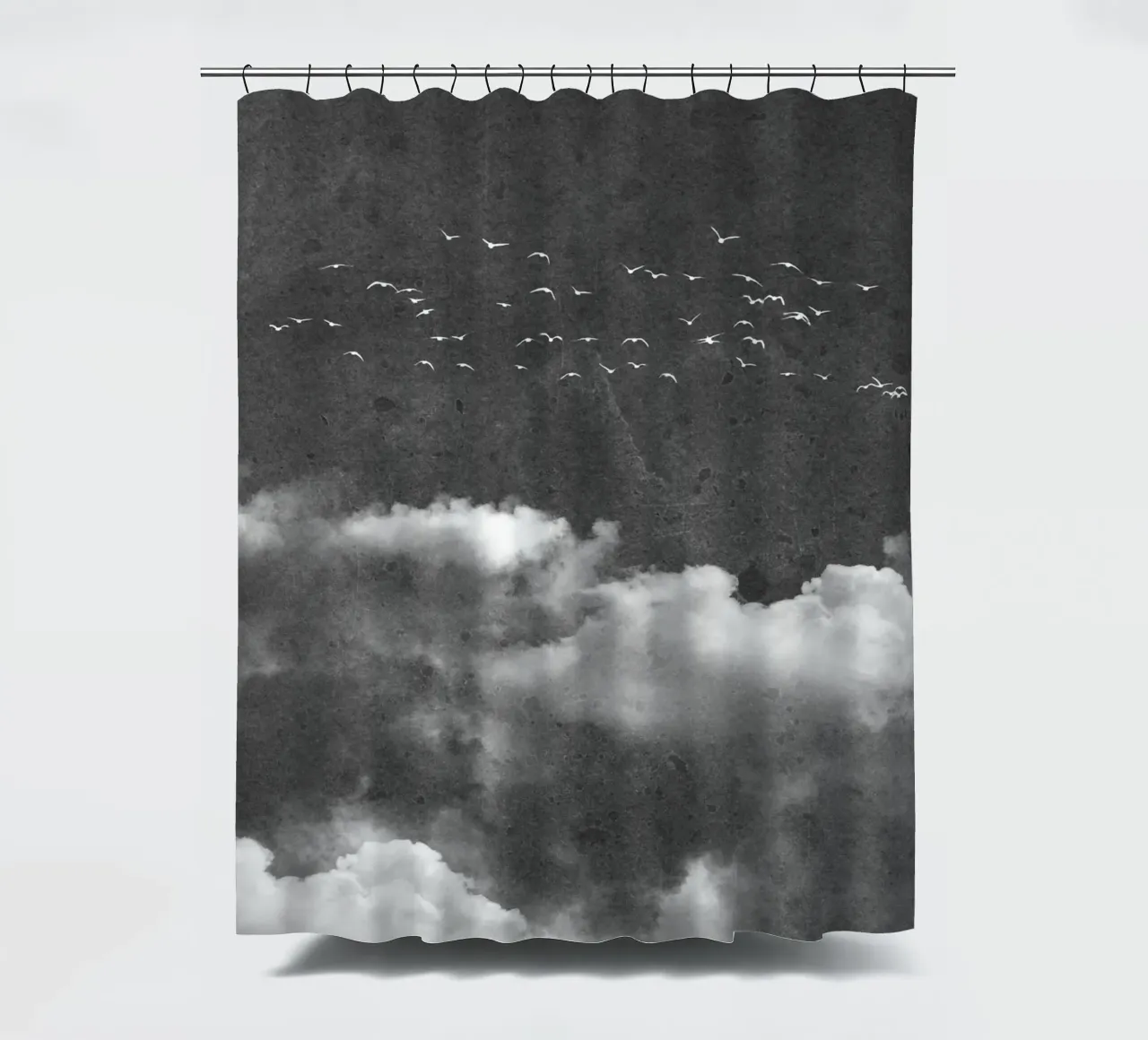 modern abstract art dark sky cortina de baño de vintageshop
