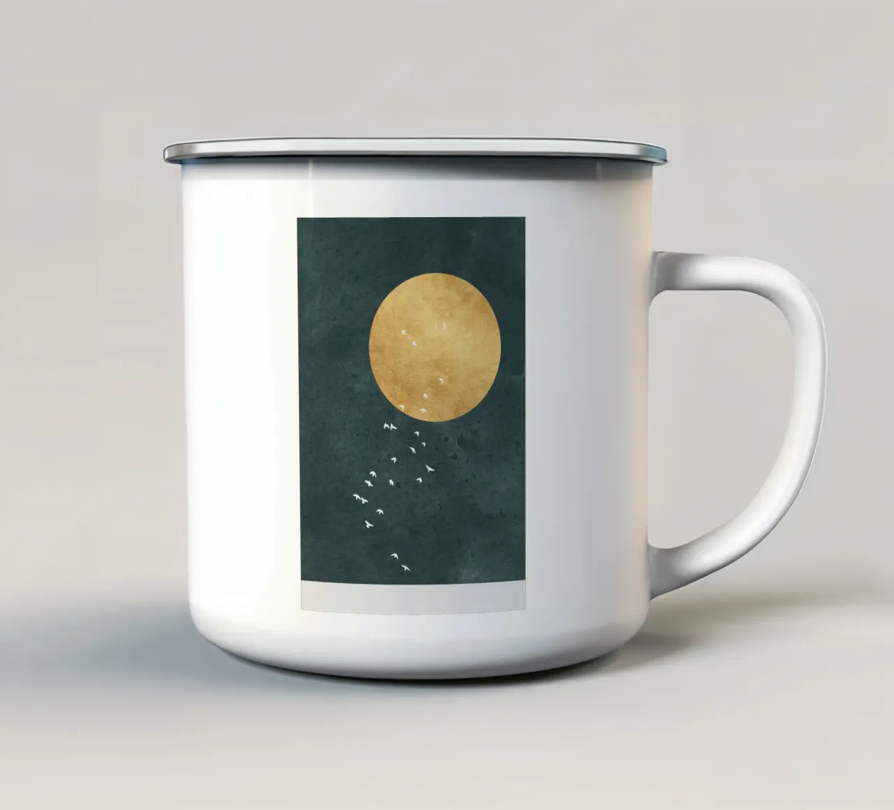 birds on the moon tazza in smalto da vintageshop