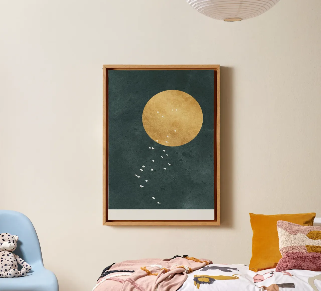 birds on the moon tela con Cornice a cassetta da vintageshop