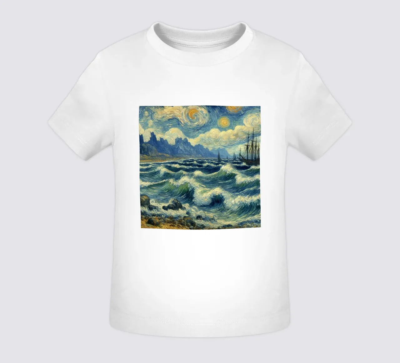 the boat sailed on big waves baby t-shirt by Piper Shop Oke