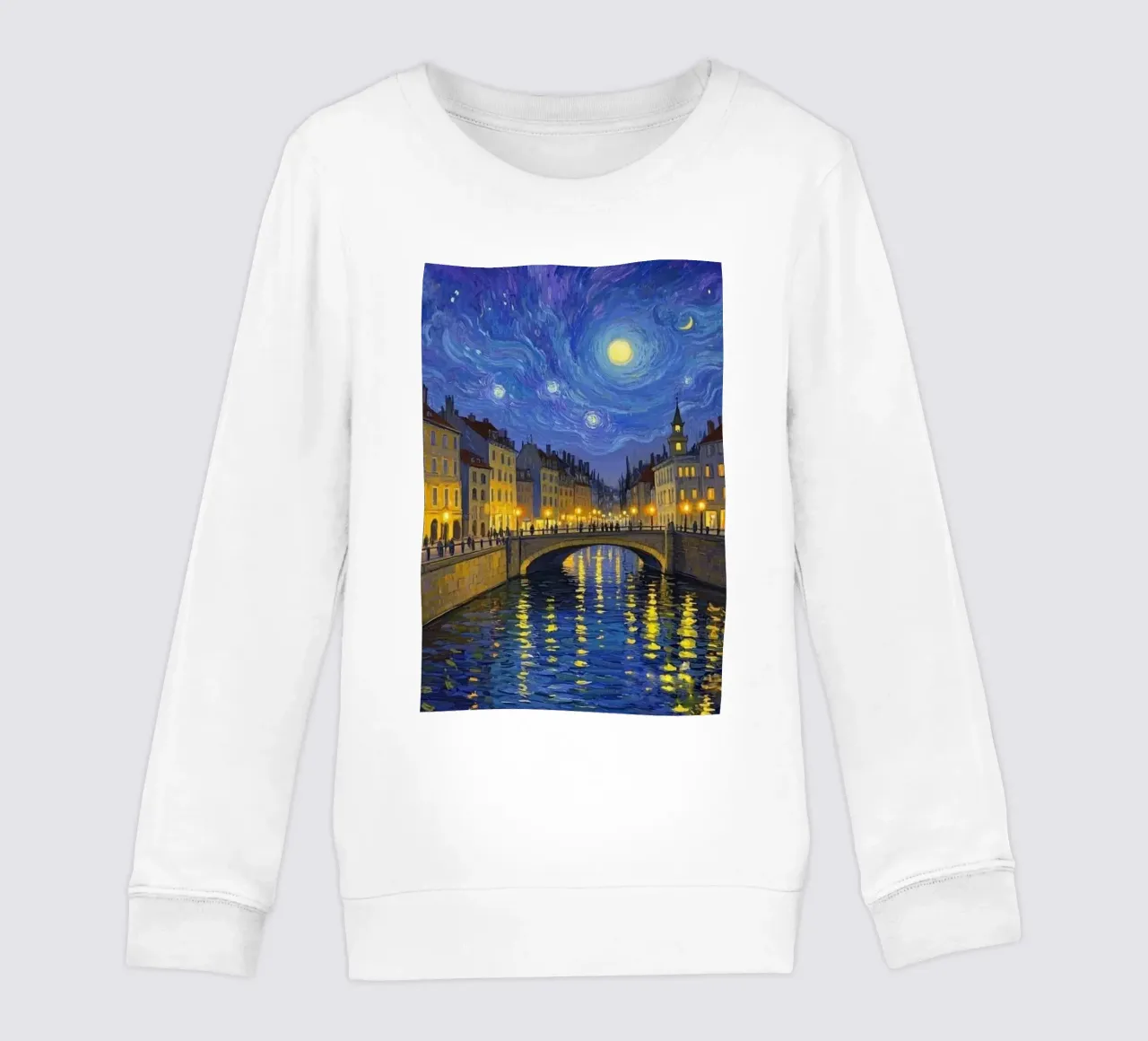 Vista sul fiume in una notte stellata felpa bambino da Piper Shop Oke