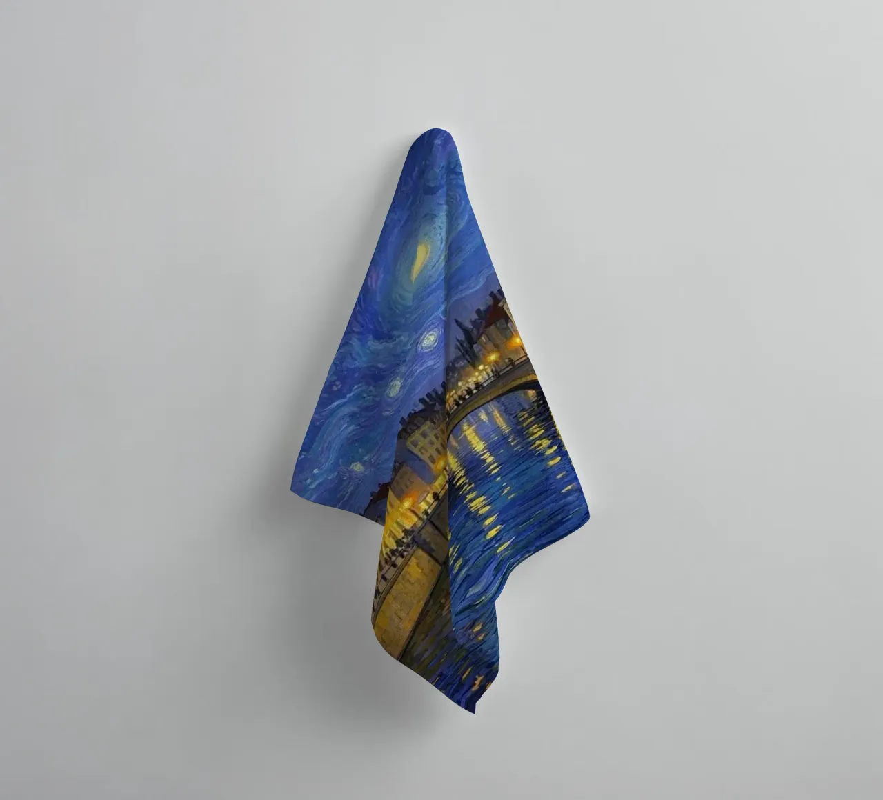 vue de la rivière par une nuit étoilée serviette de bain de Piper Shop Oke
