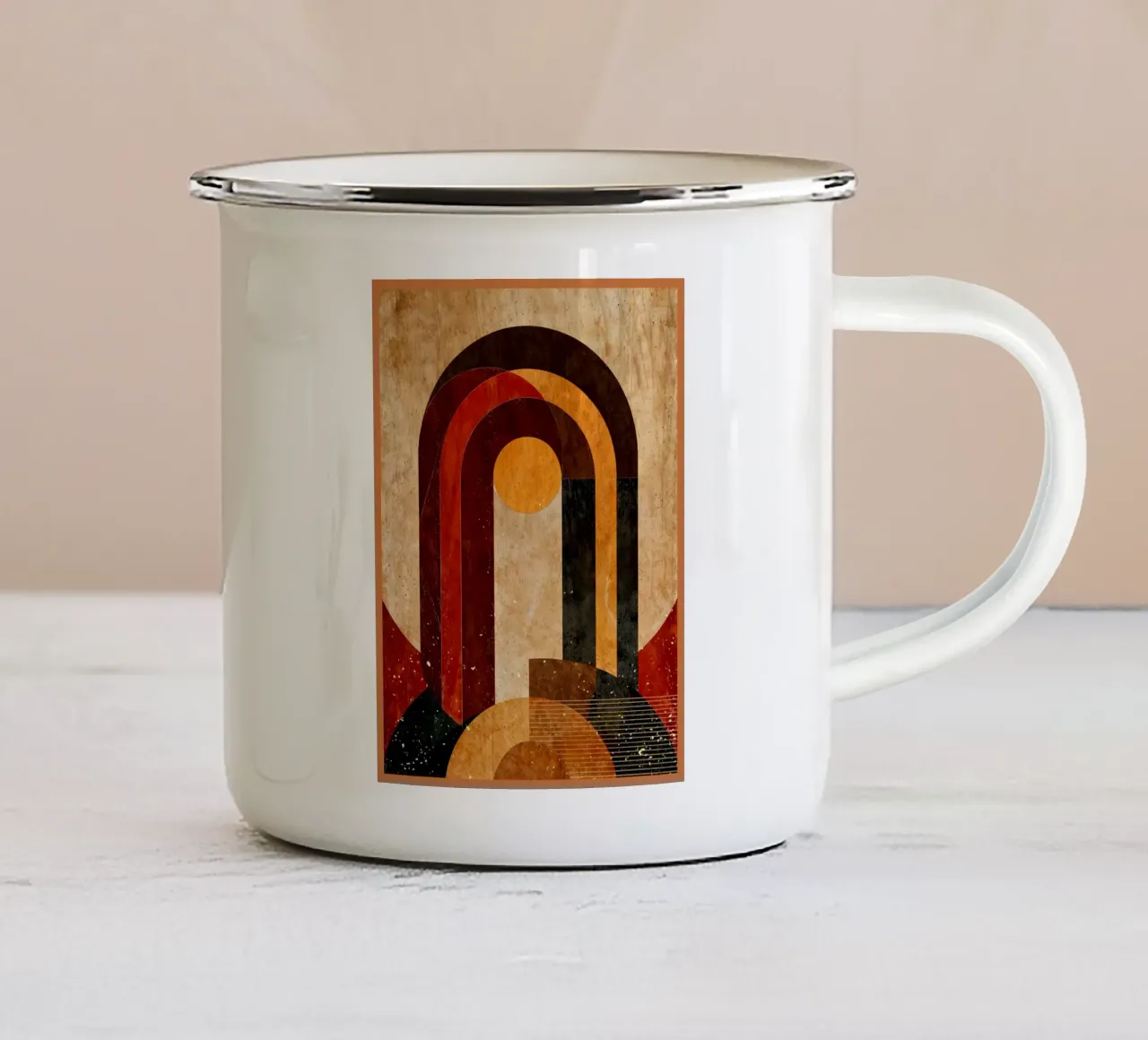 Equilibrio geometrico tazza in smalto da Modern Geometry