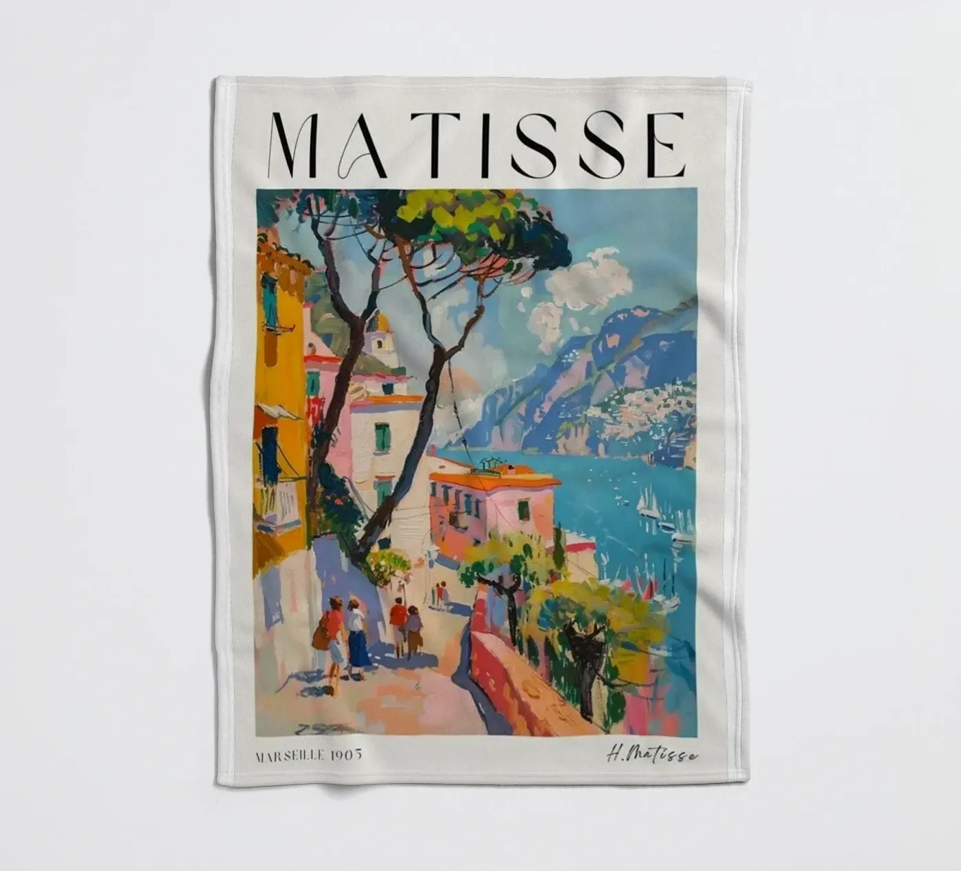 Küstendorf Fleecedecke von sazkia art