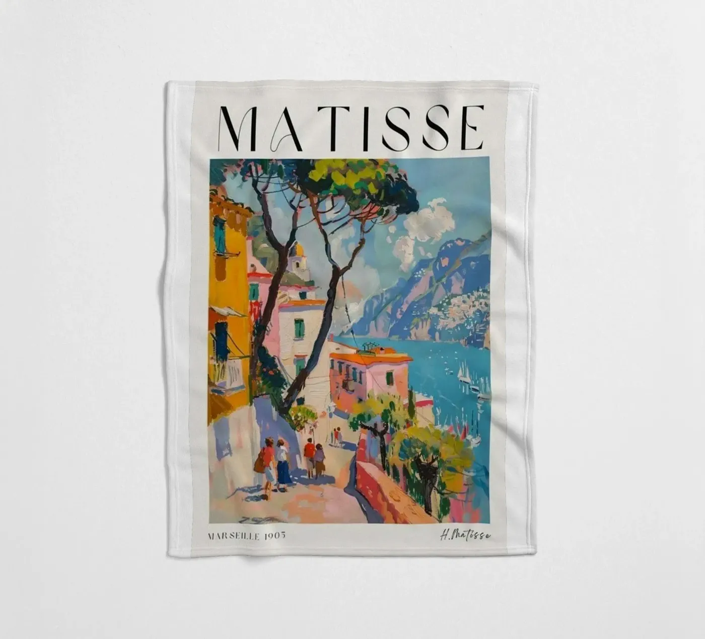 Küstendorf Fleecedecke von sazkia art