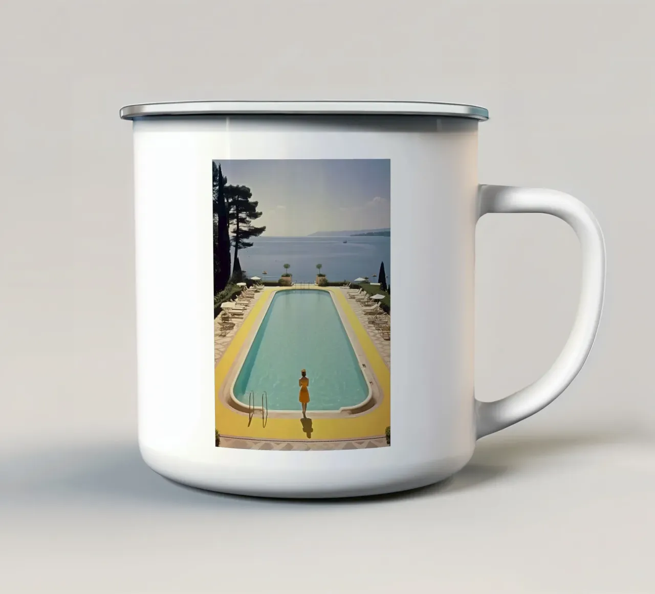 Piscina retrò di Cannes tazza in smalto da jason shop