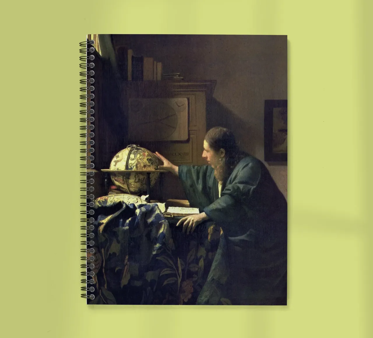 The Astronomer (c. 1668) by Johannes Vermeer spiral notebook by Art History