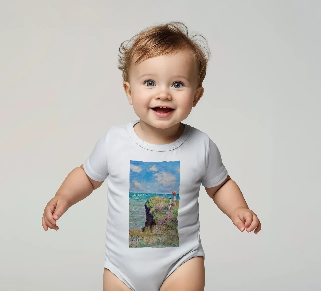 view from the seaside resort short-sleeve baby romper by SMG Store