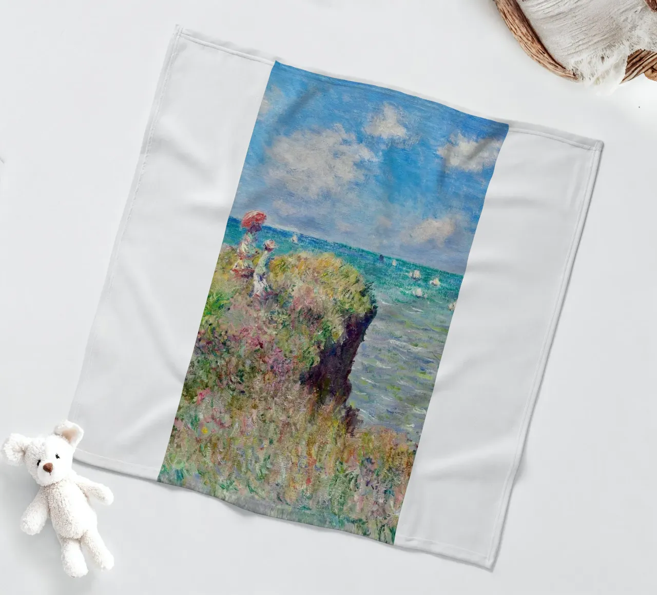 view from the seaside resort fleece blanket by SMG Store